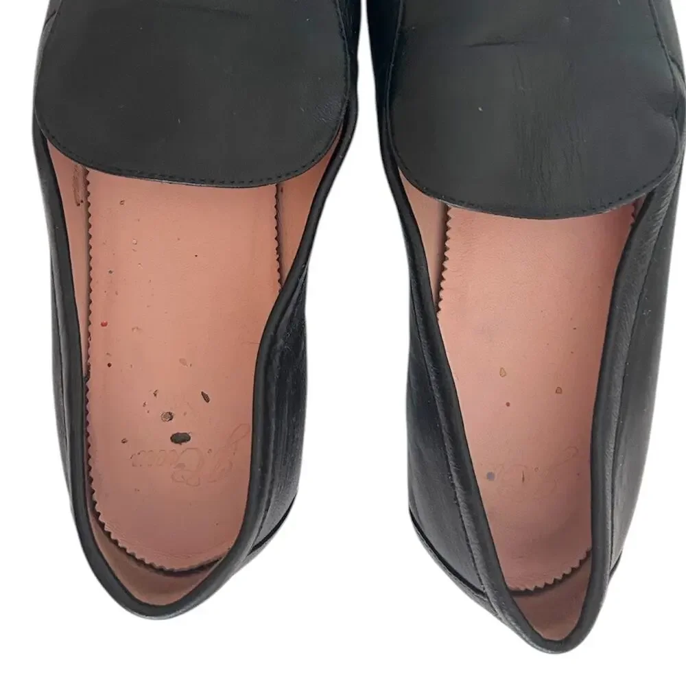 J. Crew Smoking Loafers Leather Black 7